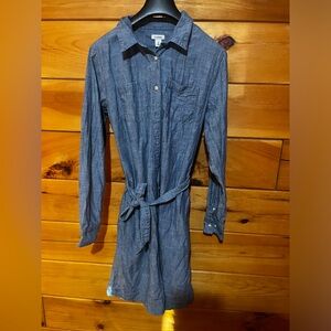 LLBean Button-Front Chambray Shirtdress